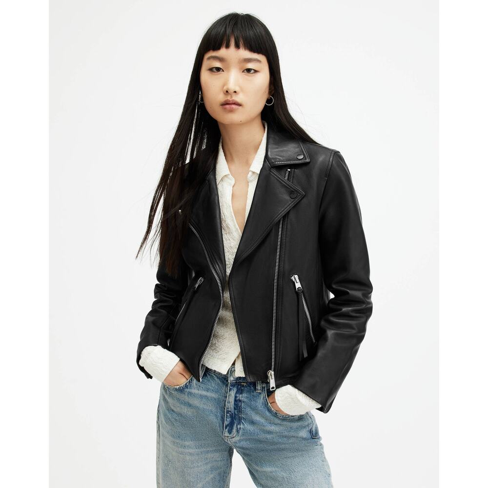 Allsaints Leather Jacket Dalby size 6